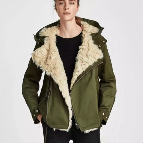 Jackets & Blazers - Zara two tone green parka utility coat size small!